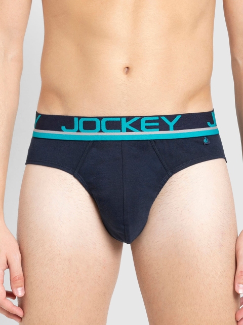 

Jockey Men Navy Blue Solid Super Combed Cotton Basic Briefs