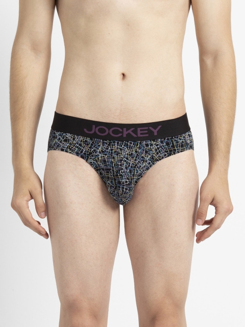 

Jockey Men Black & Blue Printed Basic Briefs