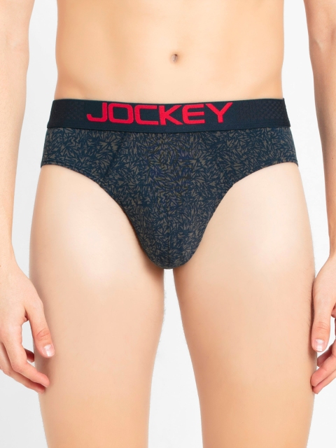 

Jockey Men Blue Solid Cotton Basic Brief
