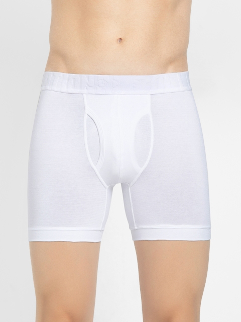 

Jockey International Collection Men White Solid Pima Cotton Boxer Briefs IC34