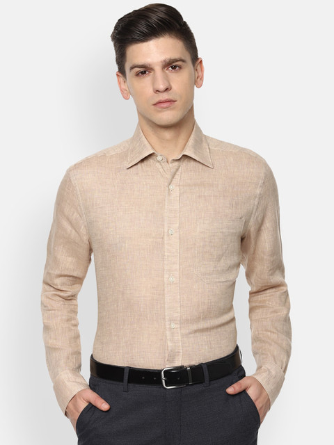 

Louis Philippe Men Beige Opaque Formal Shirt