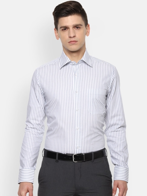 

Louis Philippe Men White Opaque Striped Formal Shirt