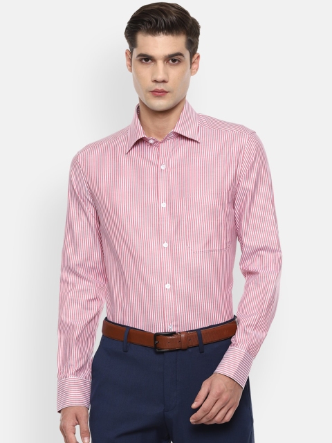 

Louis Philippe Men Pink Opaque Striped Formal Shirt