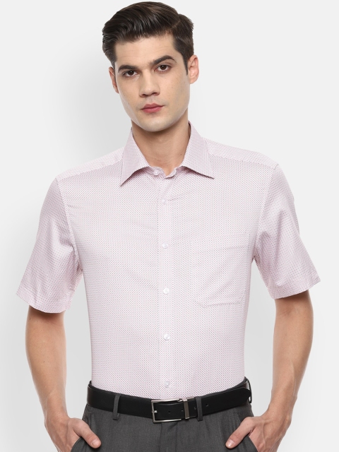

Louis Philippe Men White Opaque Printed Formal Shirt