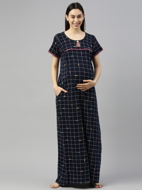 

GOLDSTROMS Black Checked Maxi Maternity Nightdress