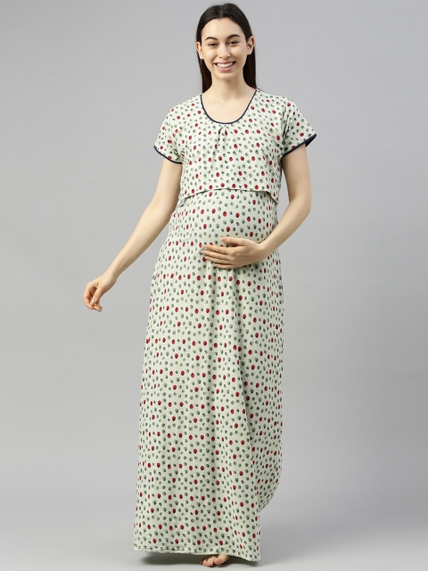 

GOLDSTROMS Green Printed Maternity Maxi Nightdress