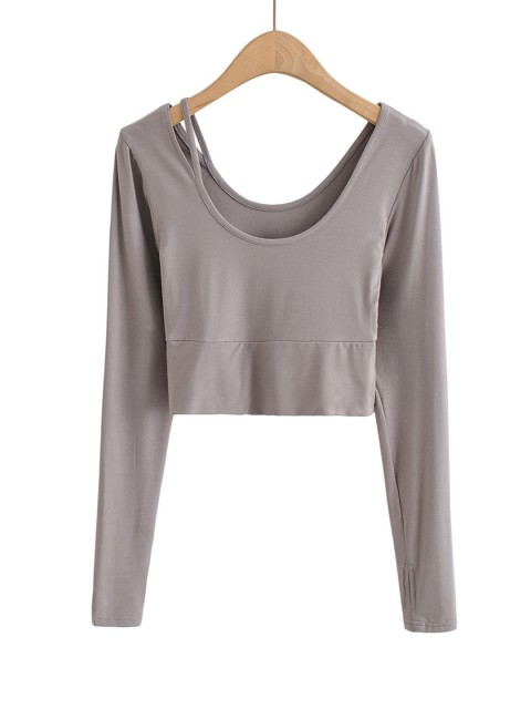 

URBANIC Grey Regular Crop Top