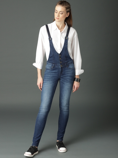 

Roadster Women Blue Skinny Fit Denim Dungarees