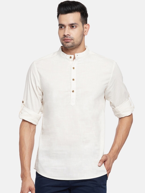 

Urban Ranger by pantaloons Men Off White Opaque Casual Shirt