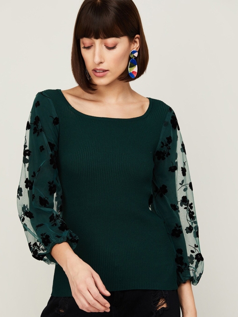 

CODE by Lifestyle Green & Black Regular Top