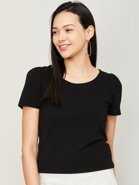 

CODE by Lifestyle Black Solid Regular Top