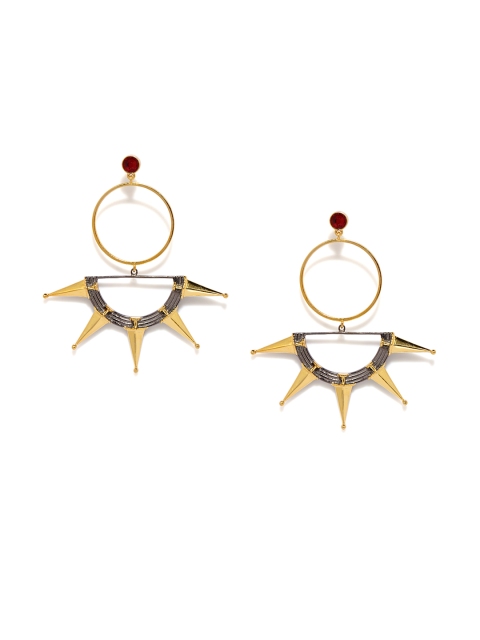 

Studio Voylla Armour Gold-Toned Armour Drop Earrings
