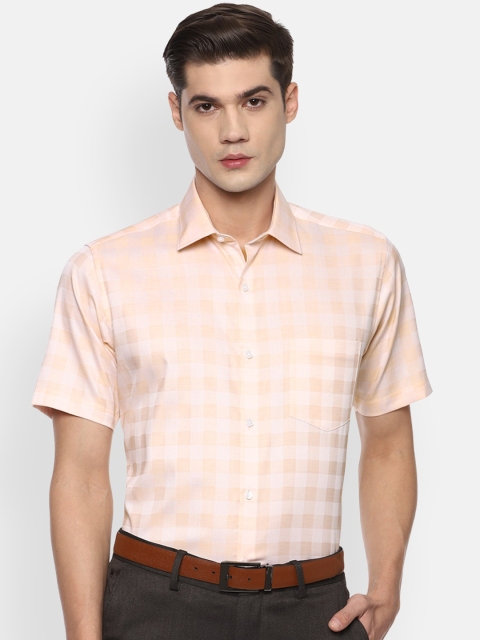 

Van Heusen Men Pink Opaque Checked Formal Shirt