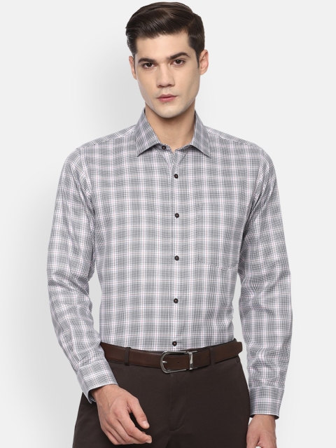 

Van Heusen Men Grey Opaque Checked Formal Shirt