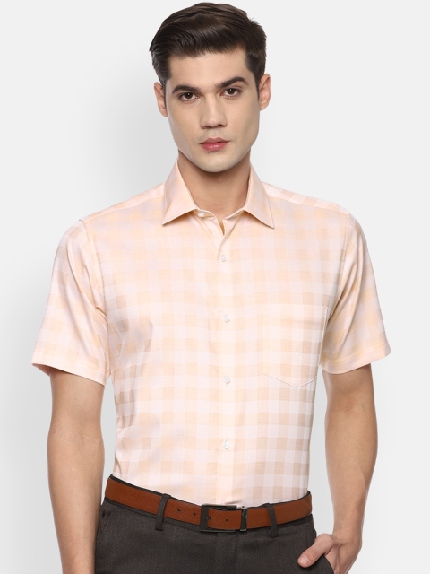 

Van Heusen Men Pink Opaque Checked Formal Shirt
