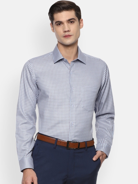 

Van Heusen Men Blue Opaque Checked Formal Shirt