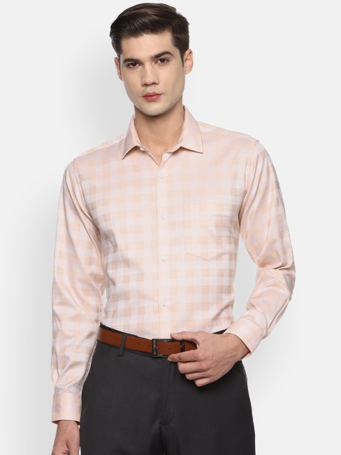 

Van Heusen Men Pink Opaque Checked Formal Shirt