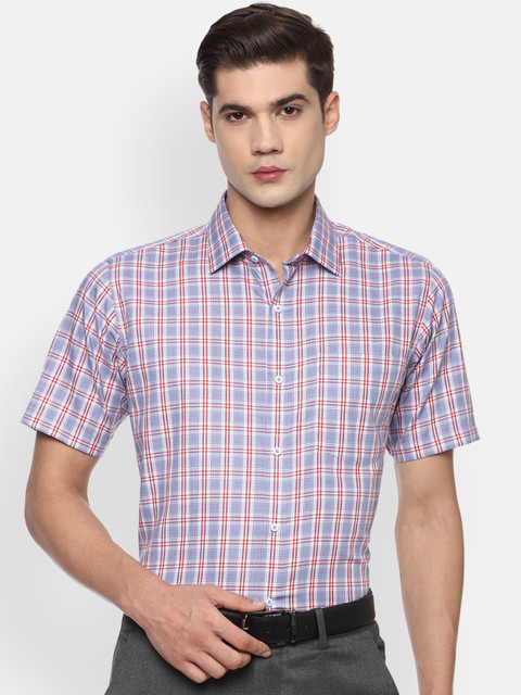 

Van Heusen Men Grey Opaque Checked Formal Shirt