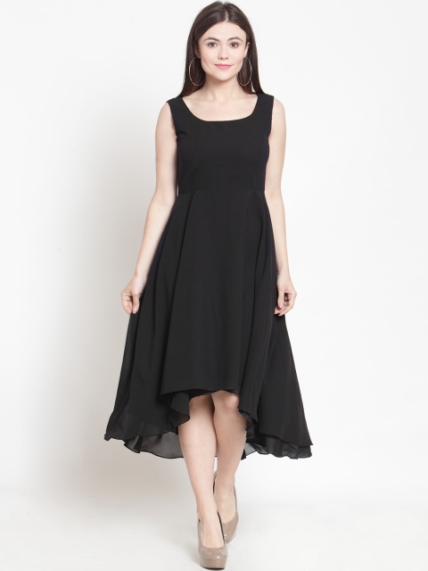 

Just Wow Black Georgette Midi Dress