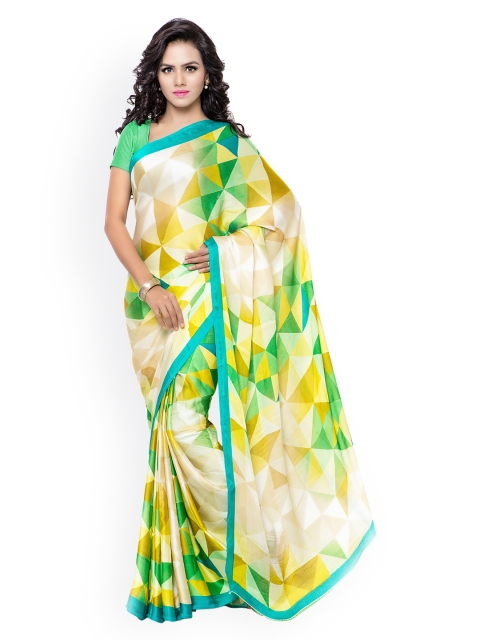 

Triveni Beige Chiffon & Satin Printed Saree
