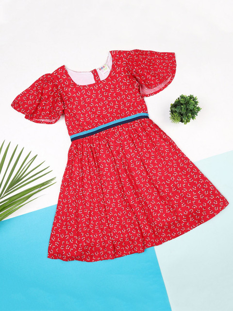 

ZION Girls Red Floral Dress