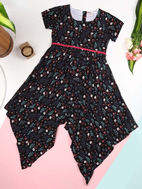 

ZION Girls Black Floral Dress