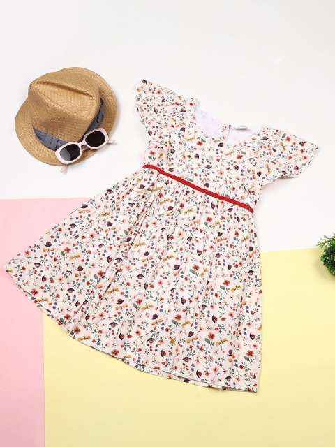 

ZION Girls Off White Floral Dress