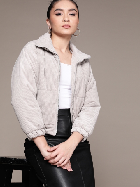 

URBANIC Women Taupe Padded Jacket