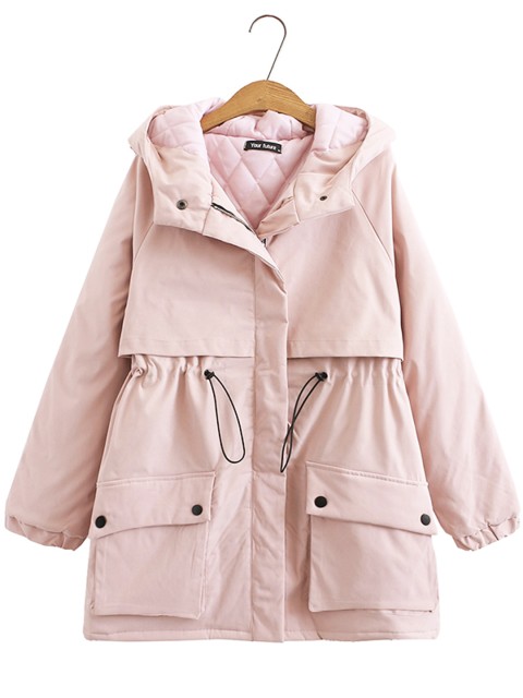 

URBANIC Women Pink Plus Size Hooded Jacket