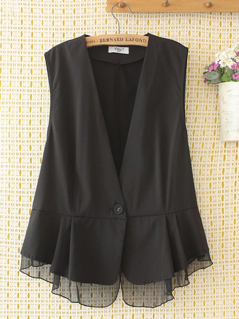 

URBANIC Women Plus Size Black Solid Waistcoat