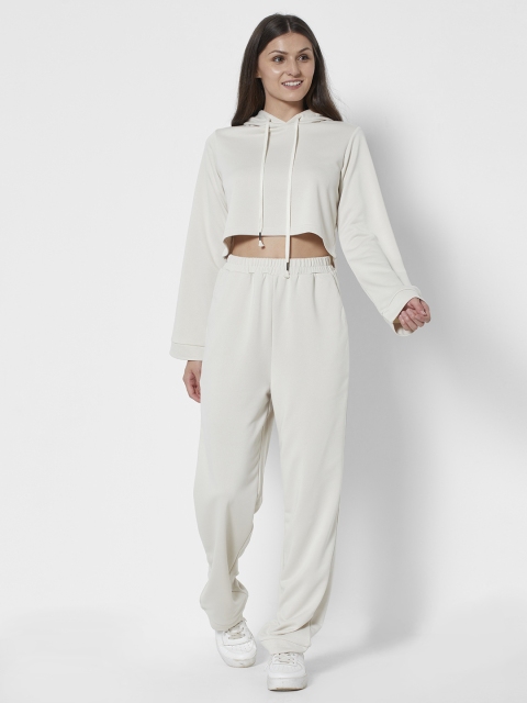 

URBANIC Women White Solid Co-Ord Set