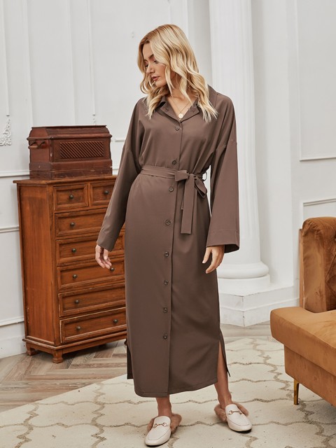 

URBANIC Women Brown Solid Duster Coat