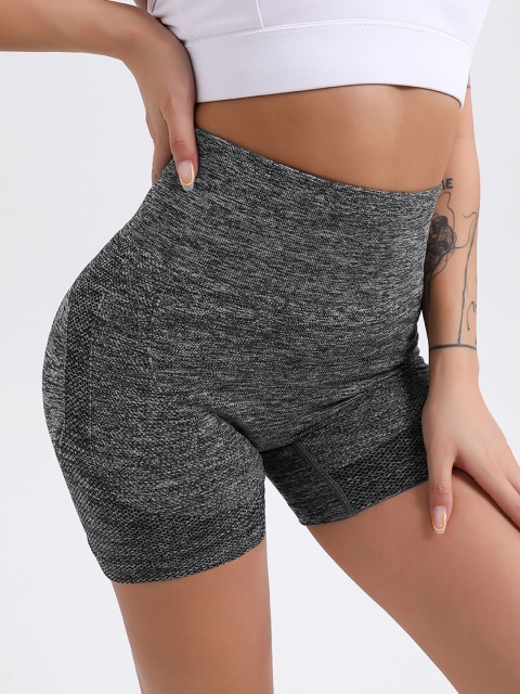 

URBANIC Women Charcoal Grey Slim Fit High-Rise Gym Shorts