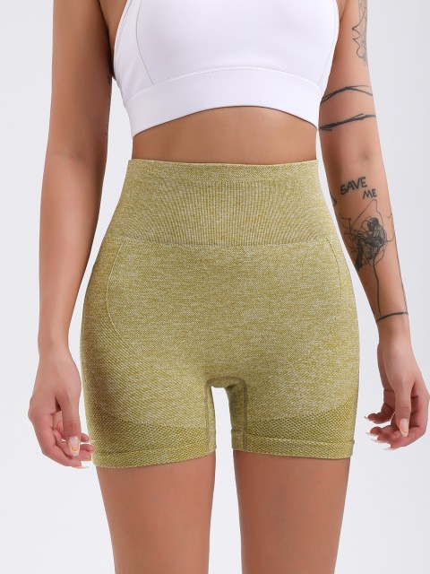 

URBANIC Women Green Slim Fit High-Rise Training or Gym Sports Shorts