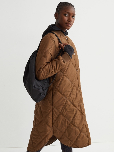 

H&M Women Brown Solid Quilted Outdoor Coat