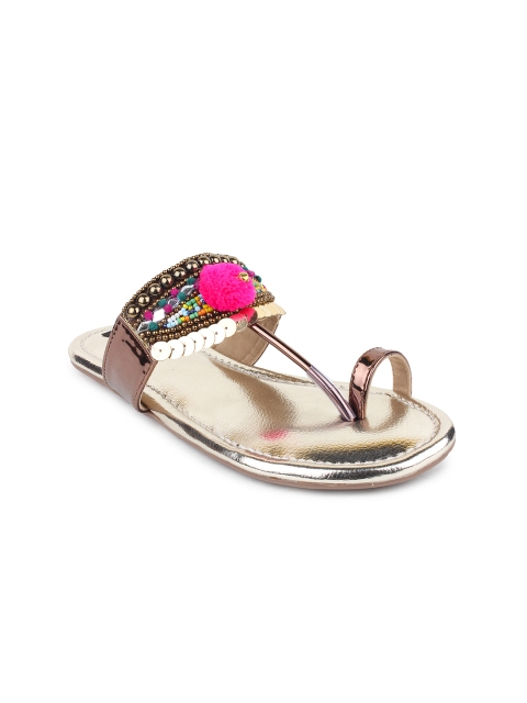 

Shoetopia Women Copper-Toned Flats