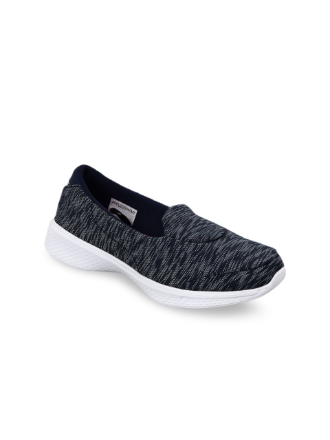

Lavie Women Navy Blue Woven Design Slip-On Sneakers