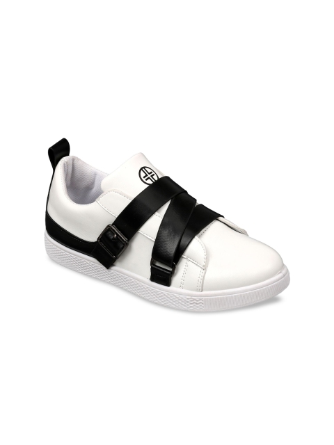 

Lavie Women White & Black Colourblocked Sneakers