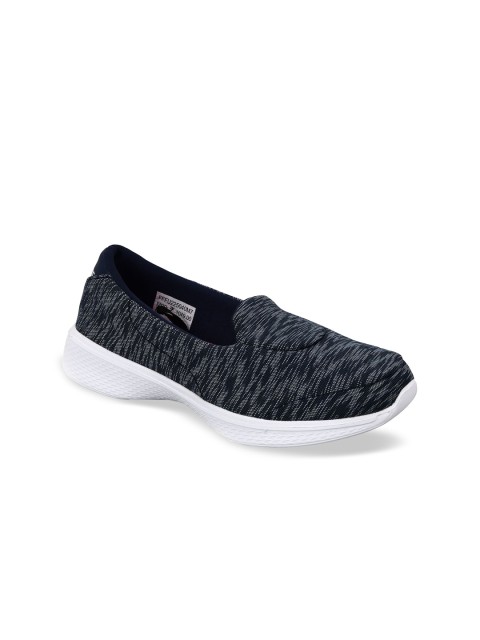 

Lavie Women Navy Blue Woven Design Slip-On Sneakers