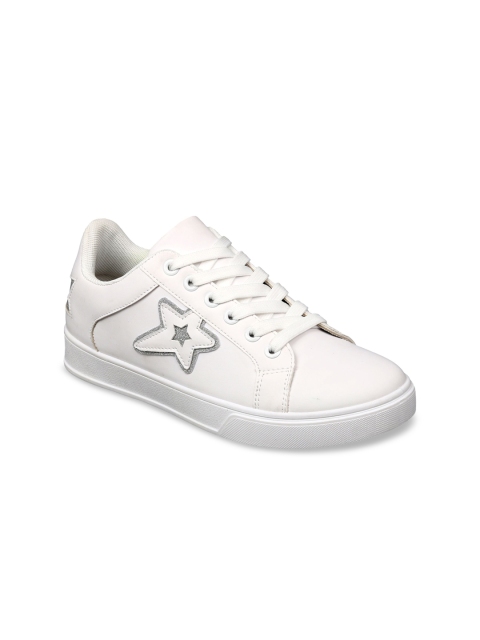 

Lavie Women White Solid Sneakers with Applique Detail
