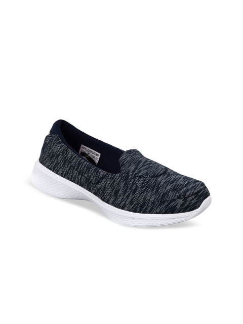 

Lavie Women Navy Blue Woven Design Slip-On Sneakers
