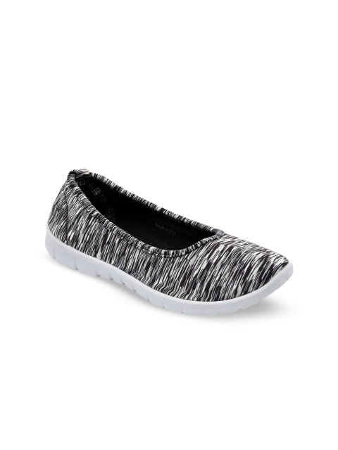 

Lavie Women Black & White Woven Design Ballerinas