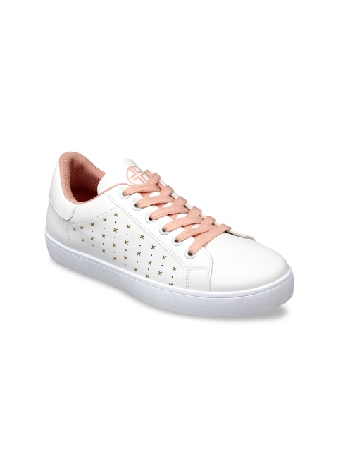 

Lavie Women White Laser Cut Sneakers