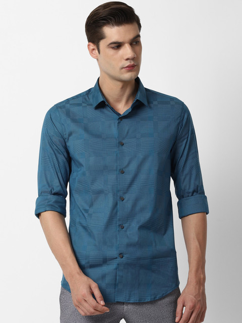 

Louis Philippe Sport Men Blue Slim Fit Checked Casual Shirt