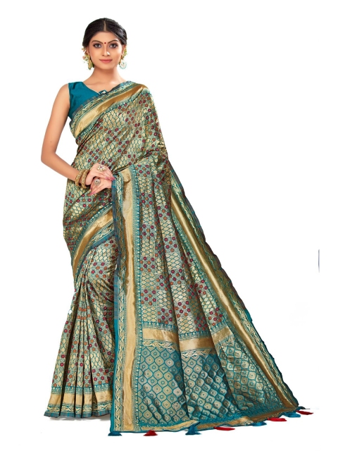 

Mitera Green Woven Design Zari Art Silk Saree