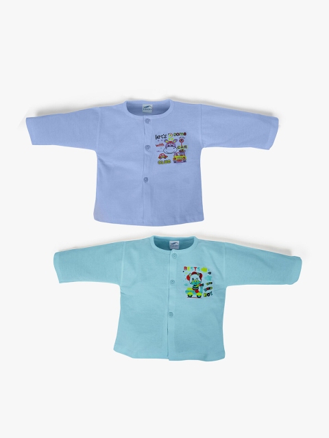 

POKORY Infants Kids Pack Of 2 Cotton T-shirts, Blue