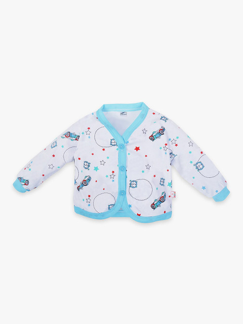 

POKORY Unisex Kids White Printed V-Neck Applique Running T-shirt