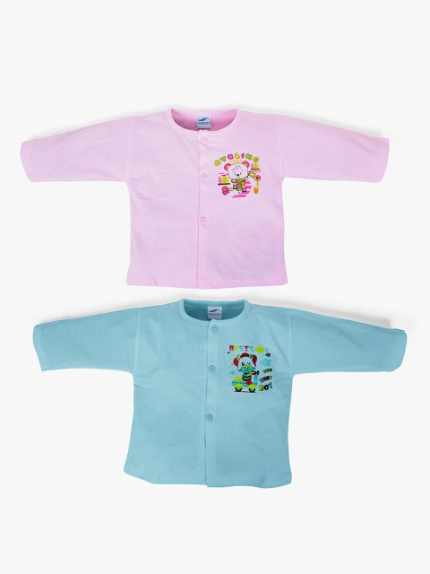 

POKORY Infants Kids Pack Of 2 Cotton T-shirts, Pink