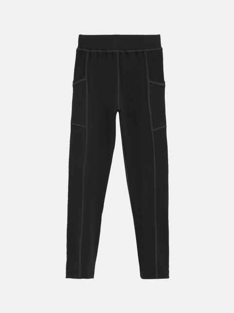 

CHIMPRALA Girls Black Solid Skinny-Fit Sports Tights