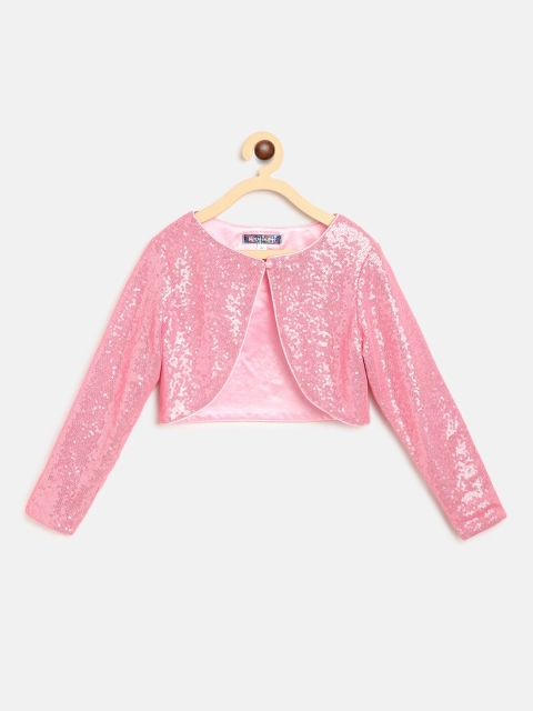

Nauti Nati Girls Pink Embellished Button Shrug